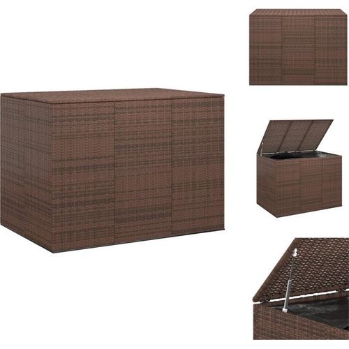 vidaXL Garten-Kissenbox PE Rattan 145x100x103 cm Braun - Gartenboxen