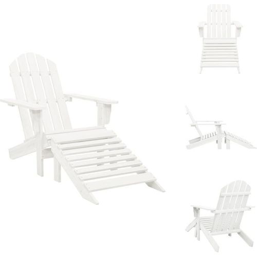vidaXL Gartensessel mit Fußstütze Holz Weiß - Gartenstühle
