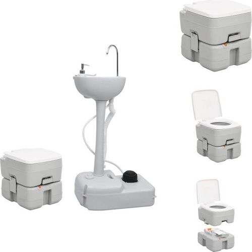 vidaXL Tragbare Campingtoilette mit Waschbecken - Camping & Wandern