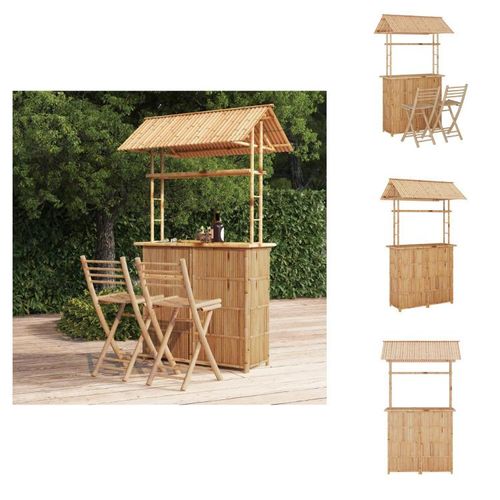 vidaXL 3-tlg. Bar-Set Bambus - Gartenmöbel-Sets