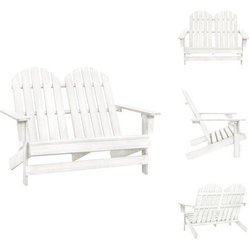 vidaXL 2-Sitzer Adirondack-Gartenbank Massivholz Tanne Weiß - Gartenstühle