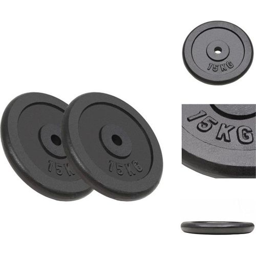 vidaXL Hantelscheiben 2 Stk. 2x15 kg Gusseisen - Hanteln & Gewichte