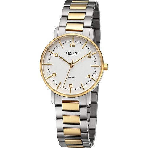 Regent Damen Uhr Metallarmband Metall Armbanduhr Analog silber gold URF1484
