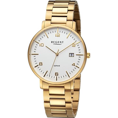 Regent Herren Uhr Metallarmband Metall Armbanduhr Analog gold URF1522