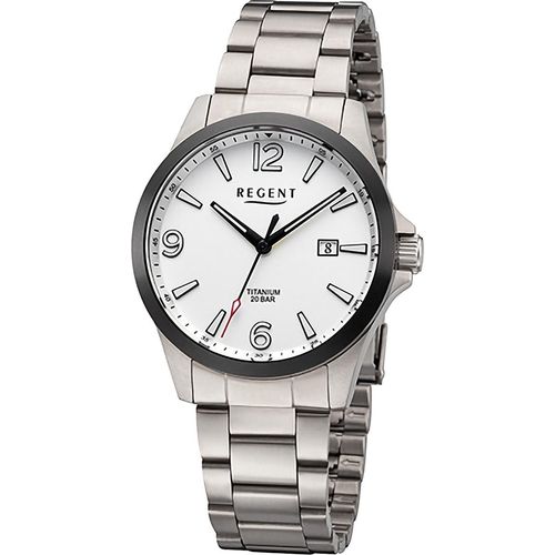 Regent Herren Uhr Titan-Uhren Titan Armbanduhr Analog grau URF1444