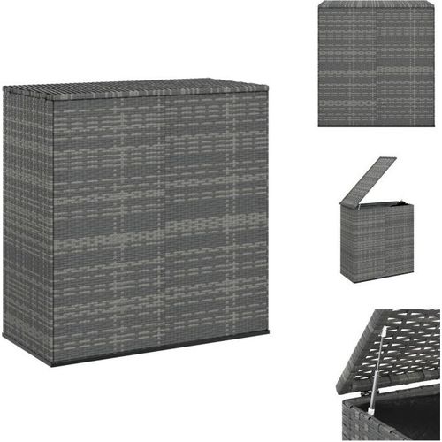 vidaXL Garten-Kissenbox PE Rattan 100x49x103,5 cm Grau - Gartenboxen