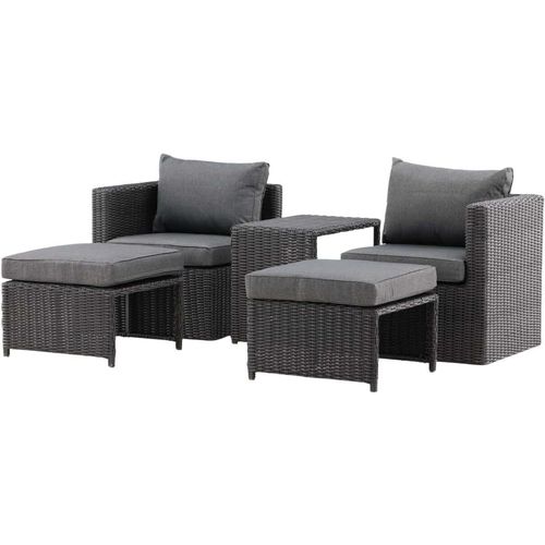 Venture Home Lounge-Set Quad Schwarz