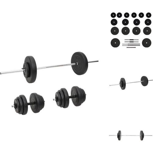vidaXL Langhantel und Kurzhantel mit Gewichten 60 kg - Hanteln & Gewichte