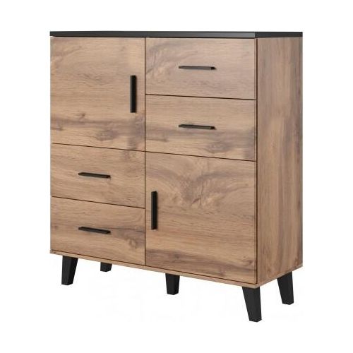 LOTTA 110 2D4S Kommode wotan + schwarz matt