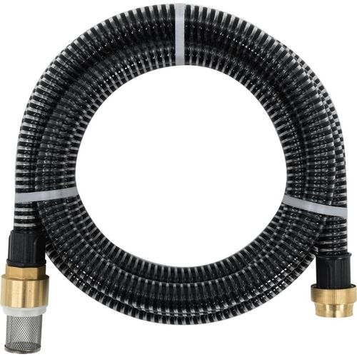Saugschlauch mit Messing-Anschlüssen Schwarz 1,1