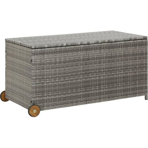 Garten-Auflagenbox Hellgrau 120x65x61 cm Poly Rattan