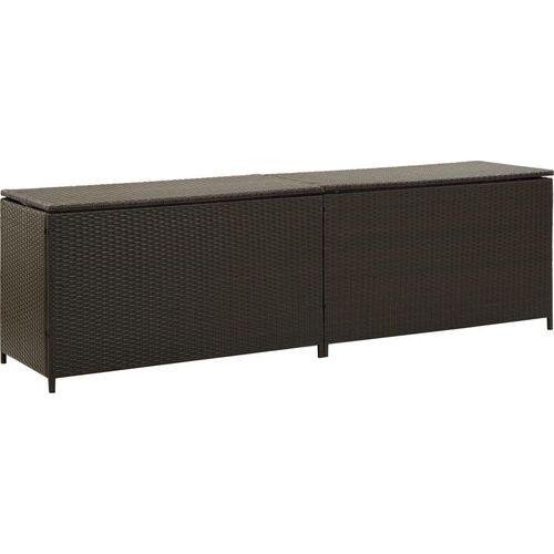Gartenbox Poly Rattan 200x50x60 cm Braun