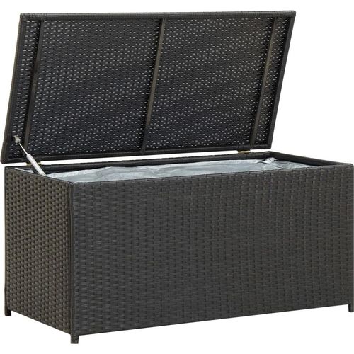 Gartenbox Poly Rattan 100x50x50 cm Schwarz