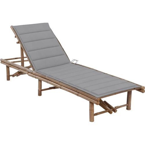 Garten-Sonnenliege mit Auflage Bambus