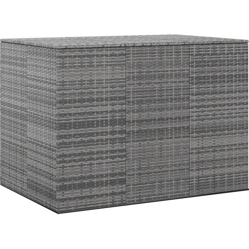 Garten-Kissenbox PE Rattan 145x100x103 cm Grau