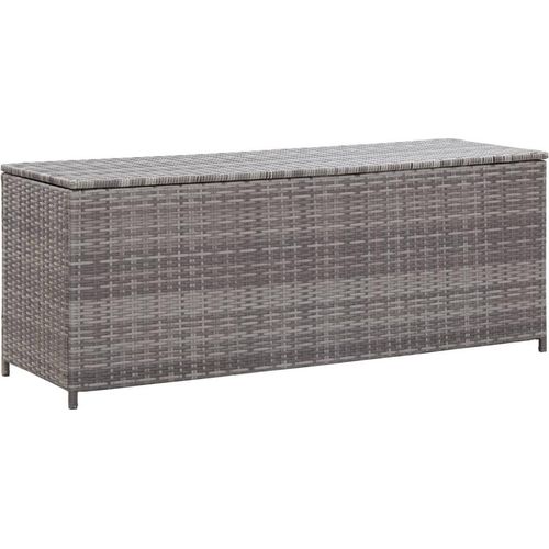 Garten-Auflagenbox Grau 120x50x60 cm Poly Rattan