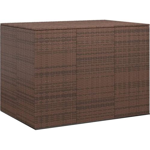Garten-Kissenbox PE Rattan 145x100x103 cm Braun