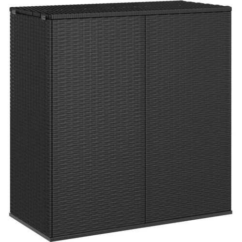 Garten-Kissenbox PE Rattan 100x49x103,5 cm Schwarz