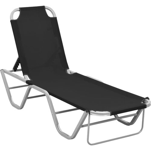 Sonnenliege Aluminium und Textilene Schwarz