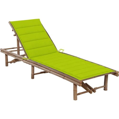 Garten-Sonnenliege mit Auflage Bambus