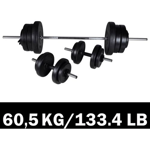 Langhantel + 2 Kurzhantel Set 60,5kg