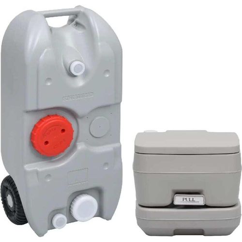 The Living Store Tragbare Camping-Toilette mit Wasserbehälter