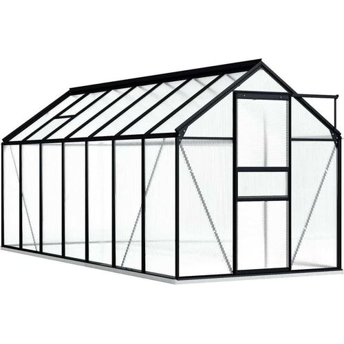Gewächshaus mit Fundament Anthrazit Aluminium 8,17 m²