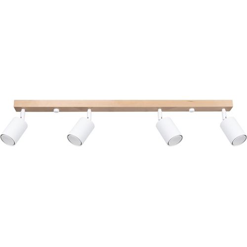 Deckenleuchte VERDO 4 weiß 4xGU10 10W Stahl/Holz 117x19.5x19.5cm Sollux Lighting