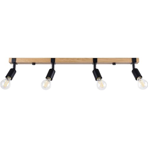Deckenleuchte ZUCA 4 schwarz 4xE27 15W Stahl/Holz 14x15x89cm Sollux Lighting