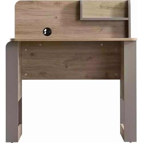 Schreibtisch Holz mit Regal Braun JVmoebel