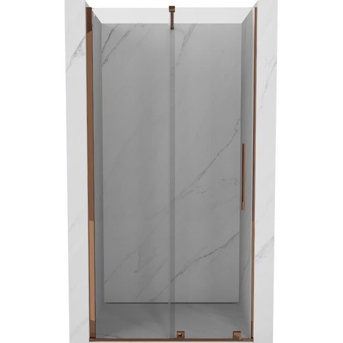 Mexen Velar ausziehbare Duschtür 120 cm, transparent, Rosa Gold - 871-120-000-01-60