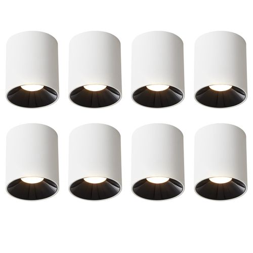 ZMH LED Deckenleuchte 8ER Aufputz 7W Deckenspots Warmweiß Aufbauspot Weiß Aufbaustrahler Rund Deckenstrahler Klein für Küche Wohnzimmer Esszimmer