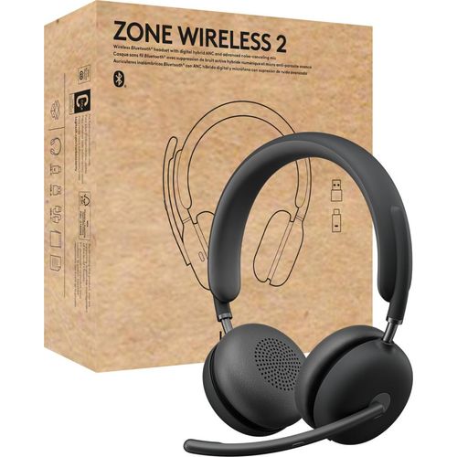Logitech HEADSET ZONE WIRELESS 2 UC GRAPHITE UC - 2.4GHZ/BT EMEA-914 - A00174 A00172 NO STAND - Headset