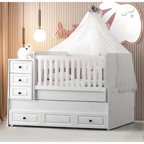 Kinderbett s Weißes Babybett Stilvoll Holz JVmoebel