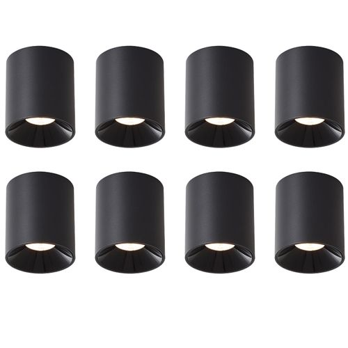 ZMH LED Deckenleuchte 8ER Aufputz 7W Deckenspots Warmweiß Aufbauspot Schwarz Aufbaustrahler Rund Deckenstrahler Klein für Küche Wohnzimmer Esszimmer