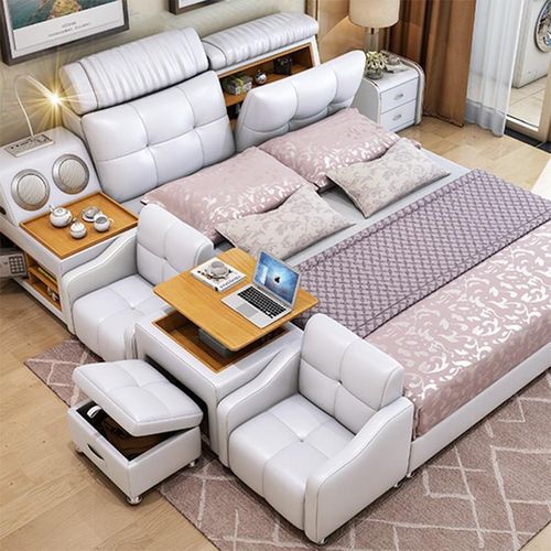Multifunktion Bett Moderne Hotel Bett Sound 180x200 Bluetooth JVmoebel