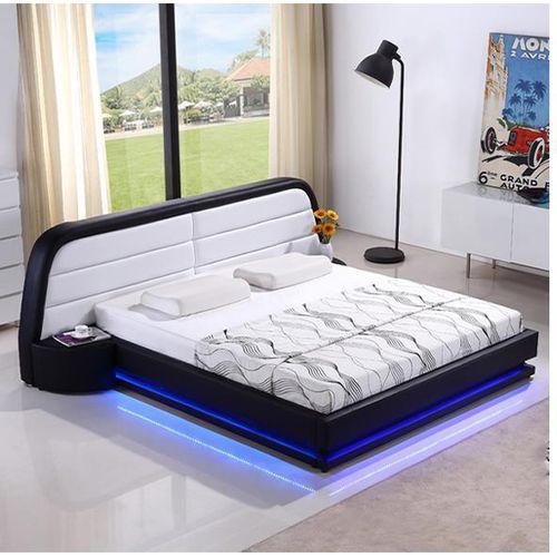 Modern Holzbett Bettrahmen mit Lattenrost Doppelbett LED 269cm JVmoebel