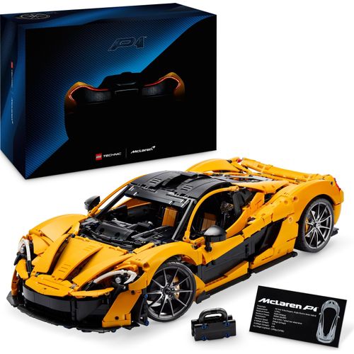 LEGO Technic McLaren P1, Set mit Supersportwagen für Erwachsene, Geschenk für Autofans, maßstabsgetreues Sammlerstück mit V8-Kolbenmotor und 7-Gang-Getriebe, Modellauto, Spielzeugauto Set 42172