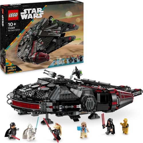 LEGO Star Wars Dunkler Millennium Falke, Sternenschiff Set, Bauspielzeug für Kinder, Geburtstagsgeschenk für Jungen, Mädchen und Fans, Abenteuer-Spielzeug 75389