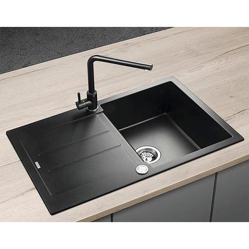 Concept DG10C45bc + BDG4227bc, Aufsatzwanne, Rechteckig, Granit, Schwarz, 1 Becken, Rechteckig