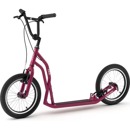 Yedoo S1616 Roller Scooter Tretroller - für Erwachsene und Teenager, bis 150 kg, mit Luftreifen 16/16 und verstellbarem Lenker Burgundy