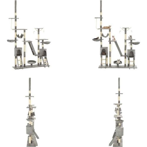 vidaXL Katzen Kratzbaum mit Sisal Kratzsäulen 230 250 cm Grau - Kratzbaum - Kratzbäume - Katzenbaum - Katzenbäume
