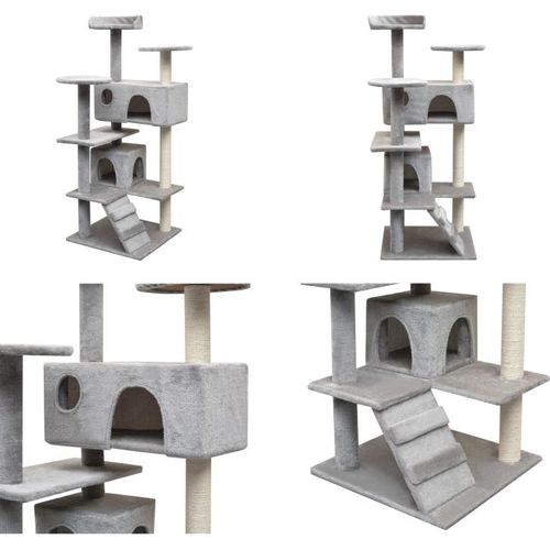 vidaXL Katzen Kratzbaum Sisal 125 cm Grau - Katzenbaum - Katzenbäume - Kratzbaum - Kratzbäume
