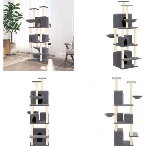 vidaXL Kratzbaum mit Sisal Kratzsäulen Dunkelgrau 180 cm - Kratzbaum - Kratzbäume - Katzenturm - Katzenmöbel