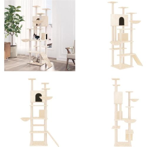 vidaXL Kratzbaum mit Sisal Kratzsäulen Creme 191 cm - Kratzbaum - Kratzbäume - Katzenturm - Katzenmöbel