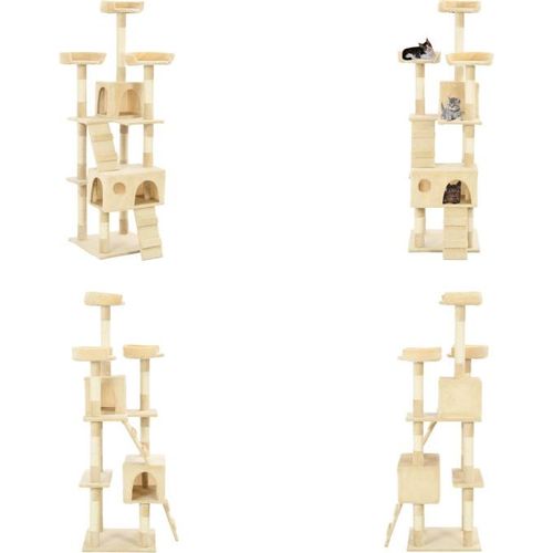 vidaXL Katzen Kratzbaum mit Sisal Säulen 170 cm Beige - Kratzbaum - Kratzbäume - Katzenbaum - Katzenbäume