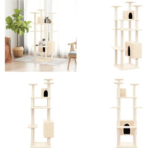 vidaXL Kratzbaum mit Sisal Kratzsäulen Creme 162 cm - Kratzbaum - Kratzbäume - Katzenturm - Katzenmöbel