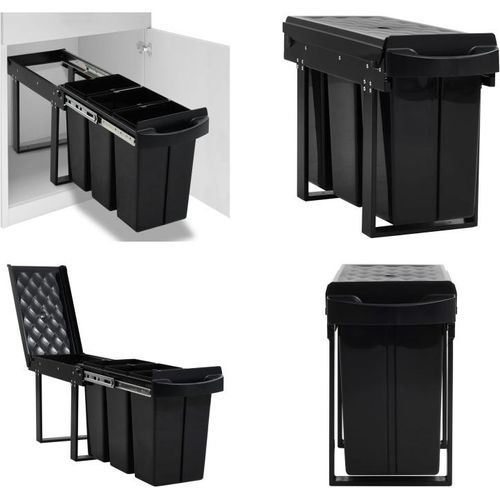 vidaXL Abfallsammler Soft Close 36 L - Mülleimer - Abfalleimer - Abfallsammler - Einbau-Mülleimer