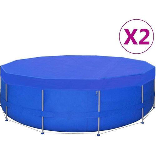 Poolabdeckungen 2 Stk. PE Rund 540 cm 90 g/m²