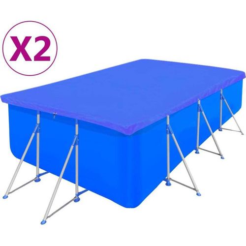 Poolabdeckungen 2 Stk. PE Rechteckig 90 g/m² 394x207 cm